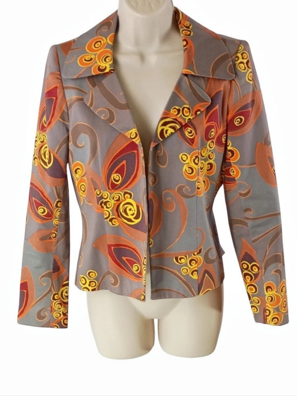 Vintage Harve Bernard Abstract Printed Blazer Size 14